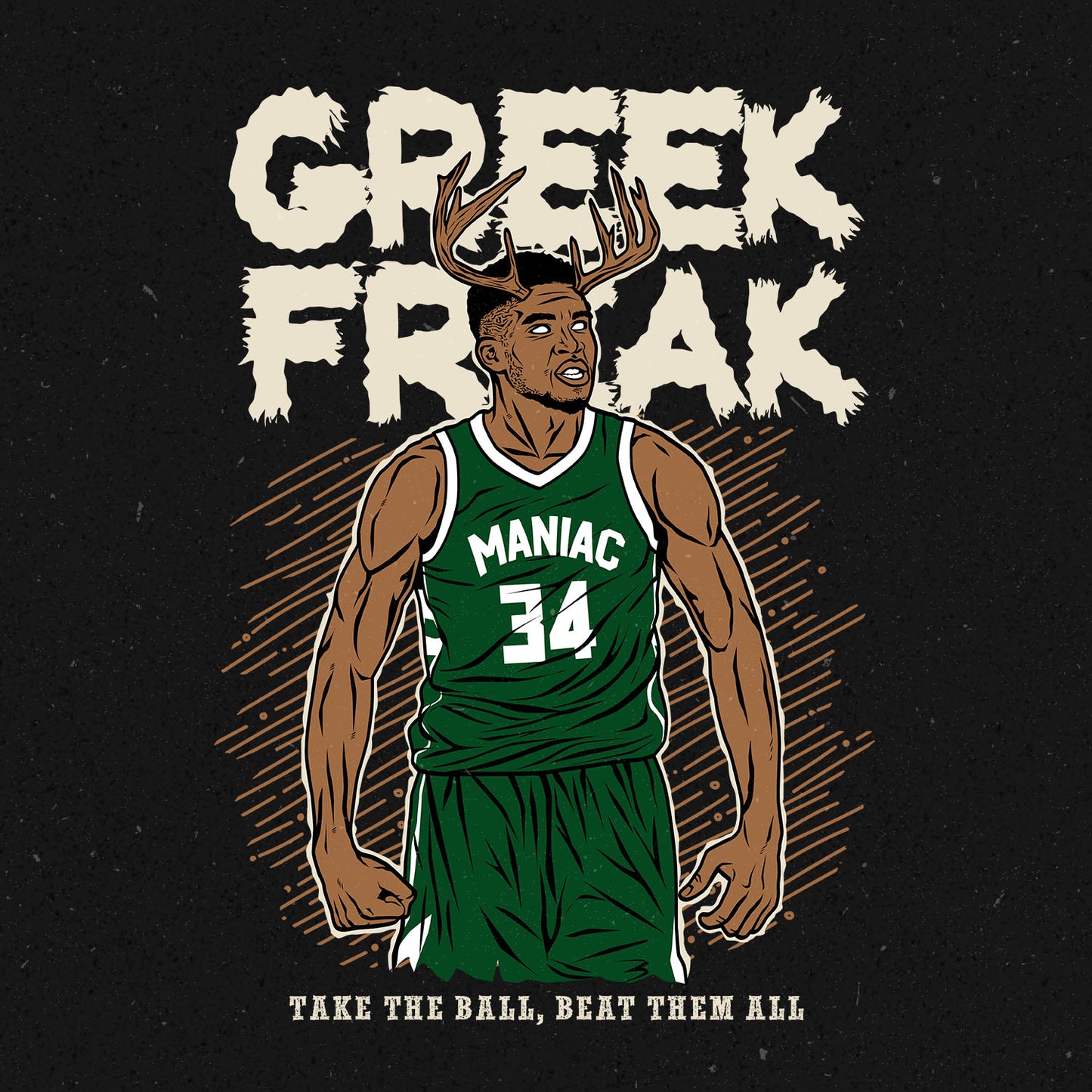 Giannis antetokounmpo "Greek Freak" T-shirt Design