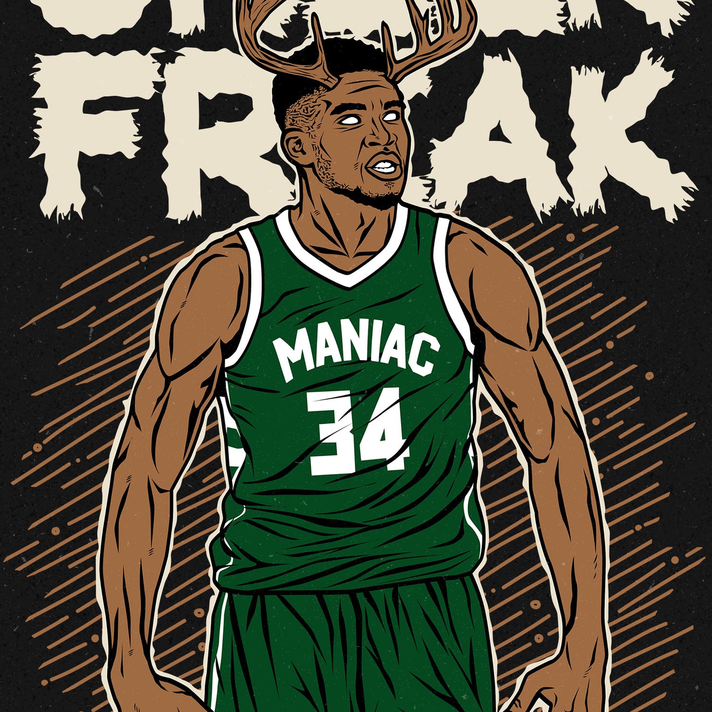 Giannis antetokounmpo "Greek Freak" T-shirt Design