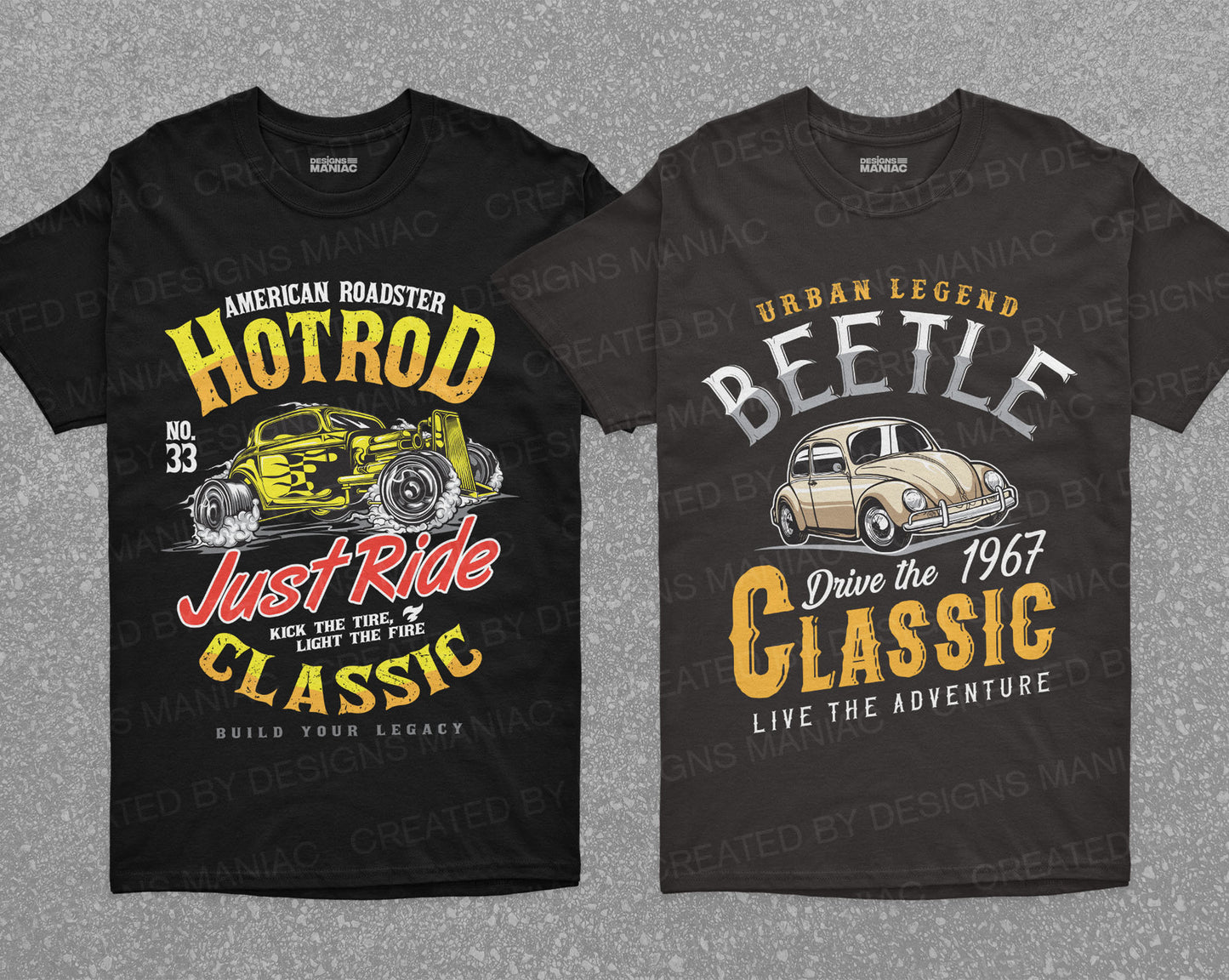 Classic Cars T-shirt Design Bundle