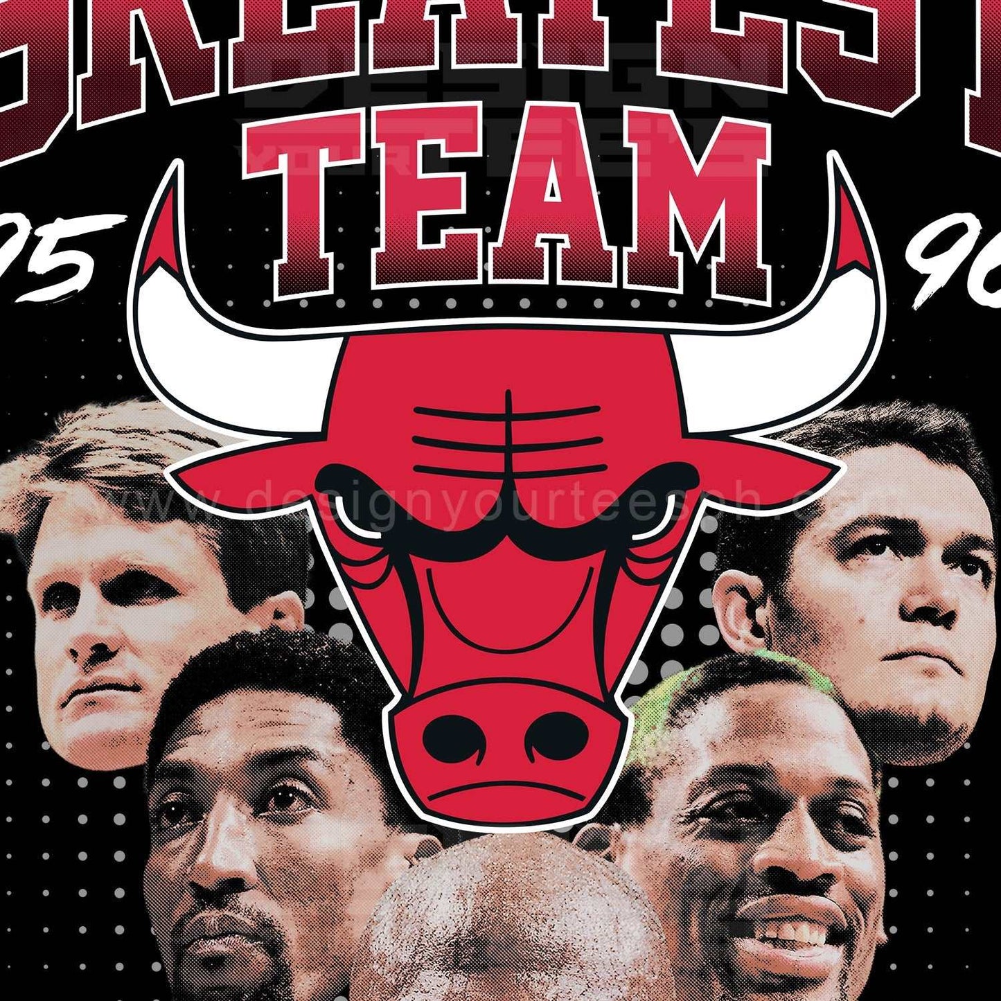 chicago bulls team nba t-shirt design