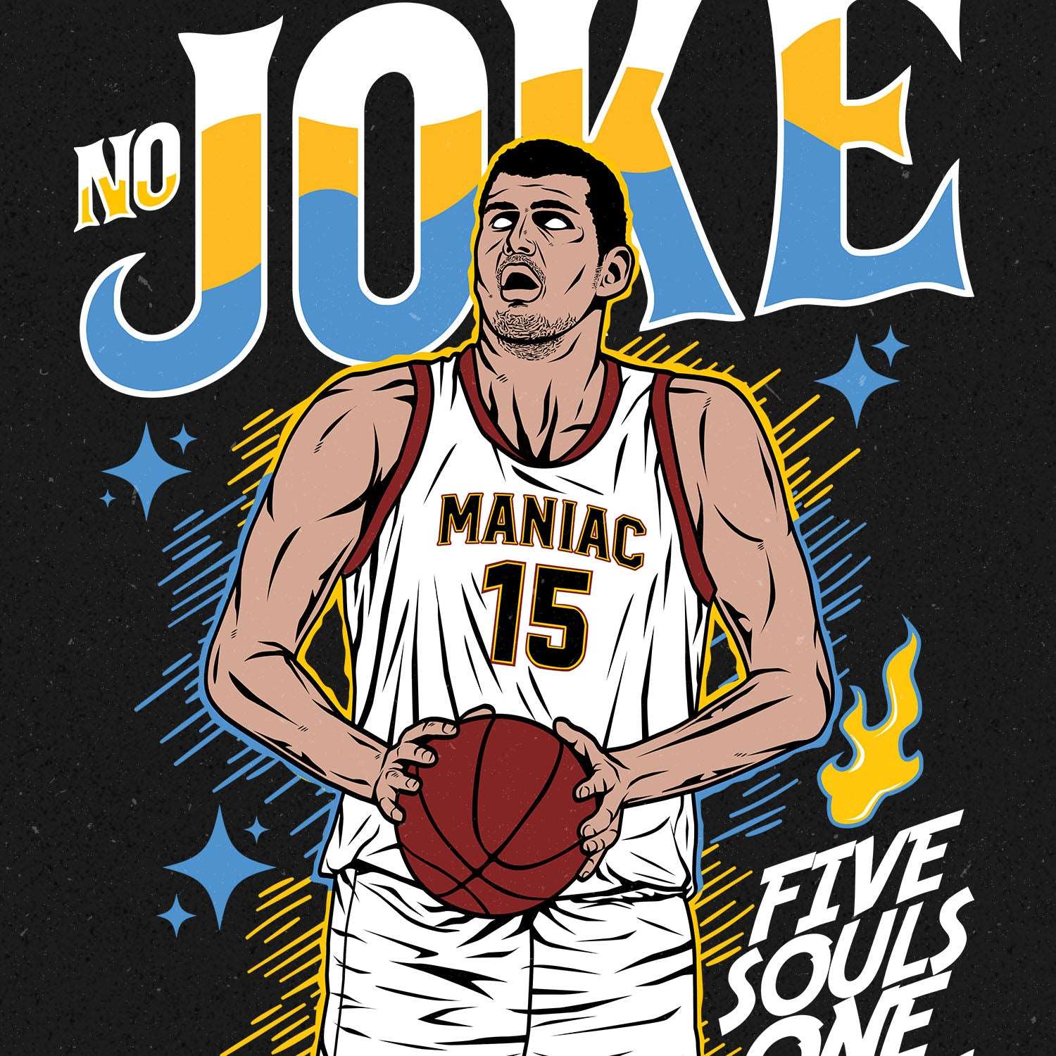 Nikola Jokić Five Souls One Team T-shirt Design