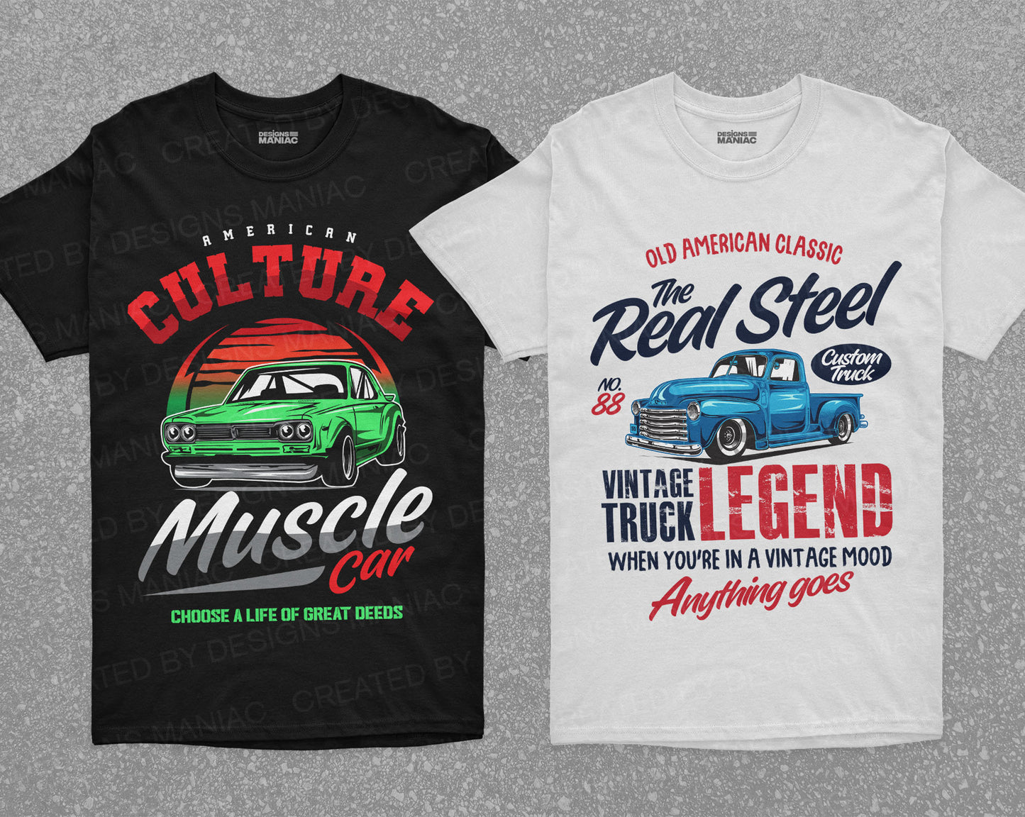 Classic Cars T-shirt Design Bundle