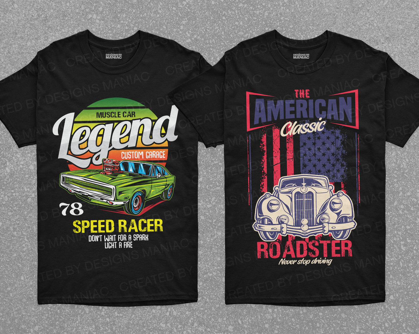 Classic Cars T-shirt Design Bundle