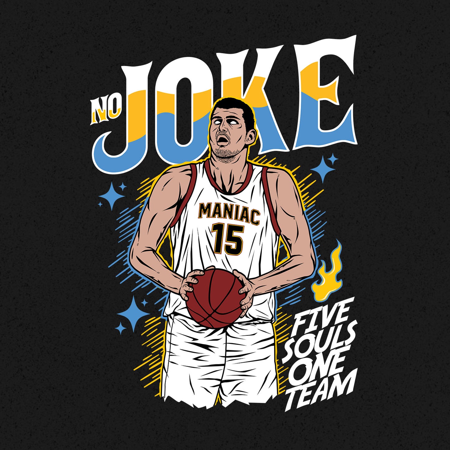 Nikola Jokić Five Souls One Team T-shirt Design